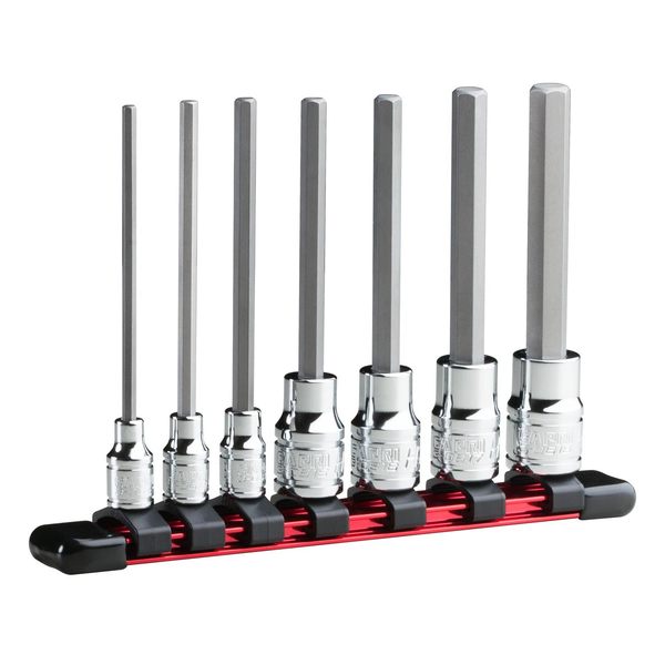 Capri Tools Long Hex Bit Socket Set, SAE, 7 pcs 30500-7HSL